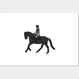 Black Dressage Canter Posters and Art